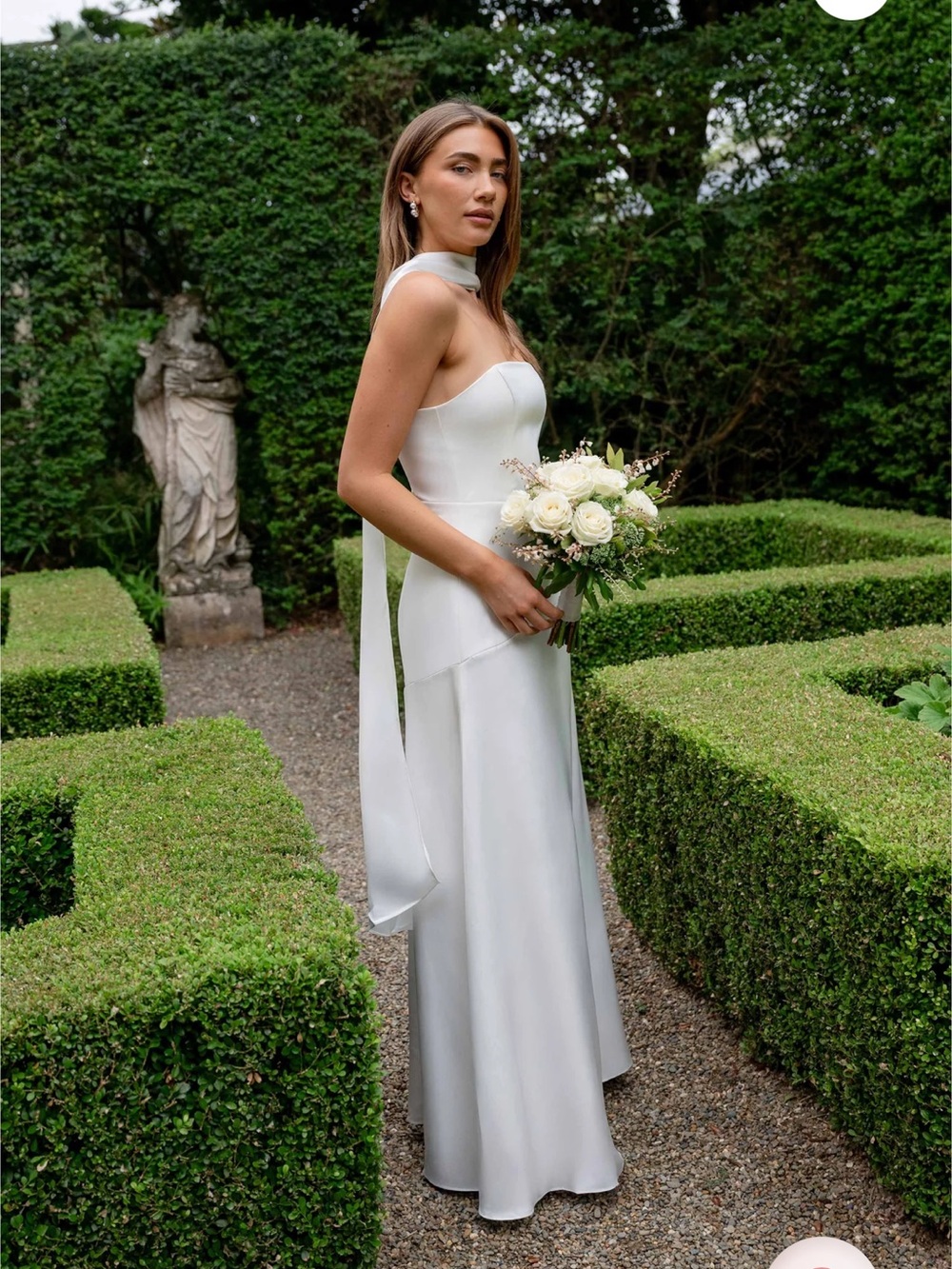 elliatt noralyn white strapless satin maxi gown bridal wedding dress medium NEW